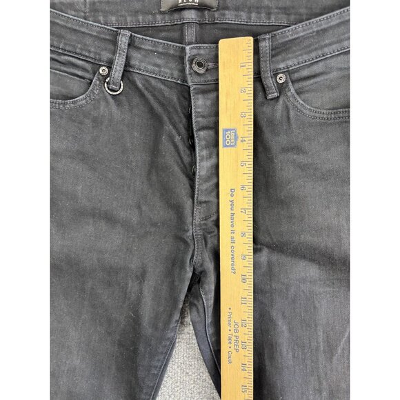 Neuw Denim Jeans Mens 33x34 Black Lou Slim Forever Black Button Fly Stretch - Picture 5 of 11